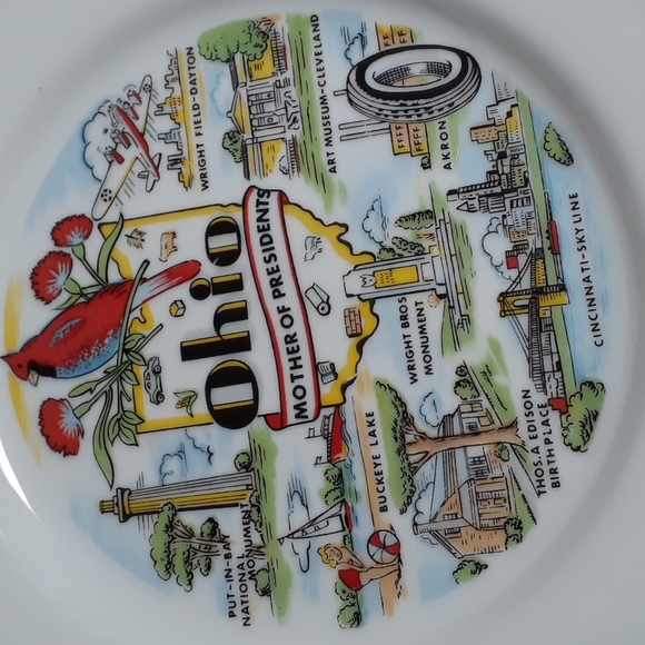 Gold Trim Ohio Mother of Presidents Plate - Picture 3 of 8